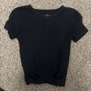 Hollister Black Twist-Front Short Sleeve Tee